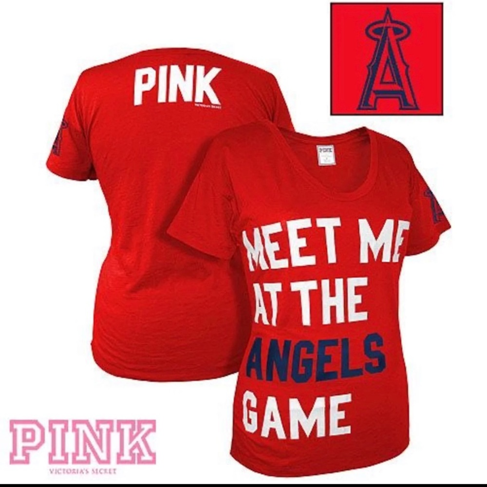 Vs pink baseball tee